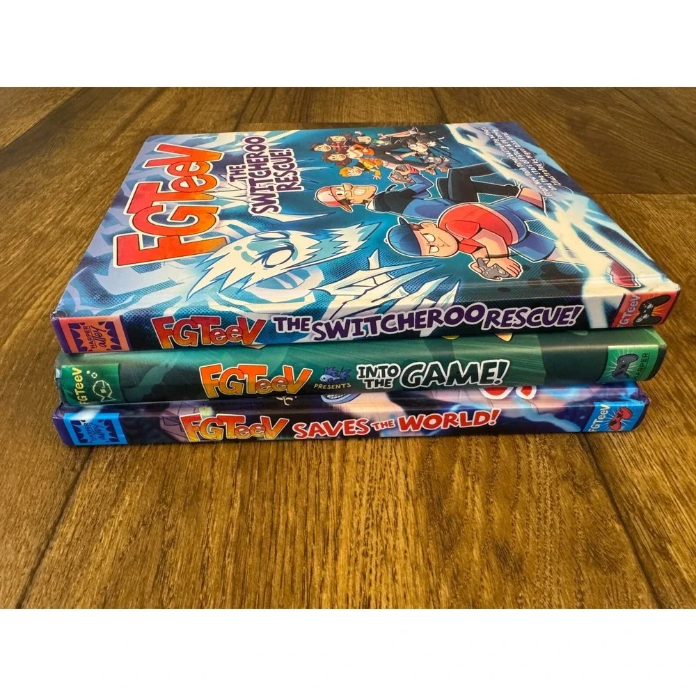 FG‎ TeeV Switcheroo Rescue, Saves The World, Into The Game 3 Books Hardback GC